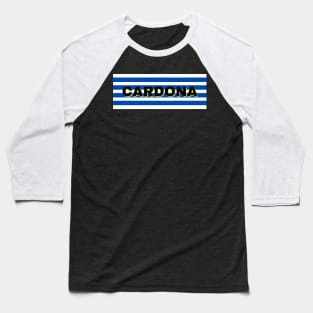 Cardona City in Uruguay Flag Stripes Baseball T-Shirt
